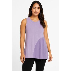 NWOT Anthropologie T. La Lavender Purple Insert Cotton Tunic Tank Top